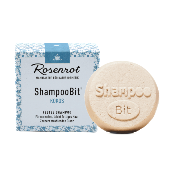 Rosenrot ShampooBit - festes Shampoo Kokos 55 g (in Schachtel)
