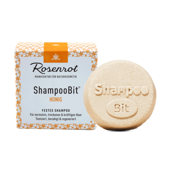 Rosenrot ShampooBit - festes Shampoo Honig 55 g (in Schachtel)