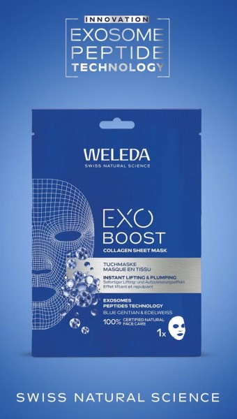 Weleda Exo Boost Collagen Tuchmaske Blauer Enzian 20 ml